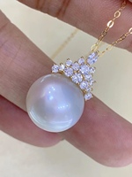 Vente en gros de bijoux en perles d'eau douce rondes de 12-13 mm, perles Edison, argent sterling 925, pendentif et boucles d'oreilles princesse pour femmes