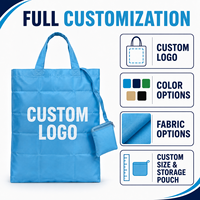 Sac de courses pliable matelassé avec logo personnalisé, sac de courses réutilisable en nylon écologique avec pochette, sac imperméable