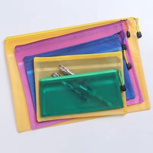 Wholesale A3 Frosted Zipper File Bag Large Capacity Transparent Document Pouch Portable Storage Folder With <b>Pocket</b> - Product Image 2