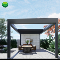 Gazebo Système de toit à lames résistant aux intempéries Jardin Pergola Conteneur Chargement Électrique Métal Taille Standard 40ft Imperméable Aluminium