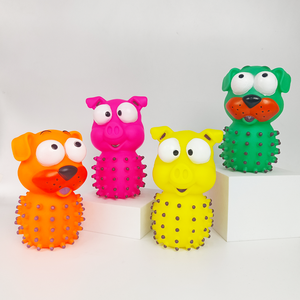 Direktvertrieb Großhandel Umweltfreundliches Vinyl Niedliches Stacheliges Schwein & Hund Kauspielzeug Interaktives Quietschendes Langeweile-Bekämpfungs-Spielzeug - Product Image 6