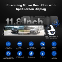 Caméra embarquée AZDOME PG17 MAX 4K à double objectif, écran tactile LCD 11,8 pouces, rétroviseur de voiture, GPS, vision nocturne, stationnement, garantie 1 an