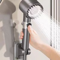 Ensemble de Douche 4-en-1 en Plastique ABS Haute Pression, Finition Chrome Poli, Accessoires de Salle de Bain en Céramique, Modes Jet Doux et Pluie Filtrée