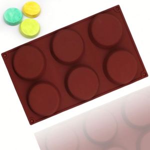 Moule à gâteau en silicone écologique à 6 cavités, forme cylindrique ronde, petite taille, pour la fabrication de savon, sans BPA, OEM/ODM - Product Image 1