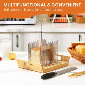 Wooden <b>Bread</b> Slicer With Stainless Steel Blades And Clear Shields For Even Slicing - Product Image 2