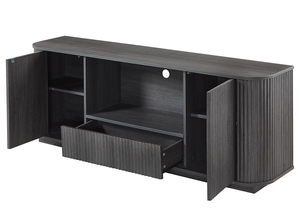 64-Inch Wavy Modern TV Stand with Adjustable Storage Wooden Vertical Stripe Design for Living Room - Product Image 5