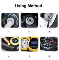 Compresseur d'air numérique portable 12V DC pour pneus de voiture 150 PSI avec arrêt automatique pour voiture et SUV