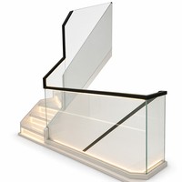 Balustrade d'escalier moderne sans cadre en verre avec éclairage LED intégré et main courante fine pour intérieur de luxe – Vente en gros directe usine