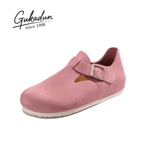 Kadın yaz düz terlik inek süet deri mantar takunya rahat kaymaz katırlar - Product Image 3