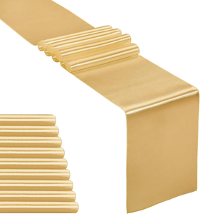 Açık altın 12x108 inç uzun saten masa koşucular düğün doğum günü partileri için, ziyafetler süslemeleri - Product Image 1