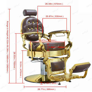 Cómoda Silla de Barbero de Cuero Clásica para Salón de Belleza - Product Image 1