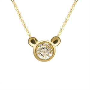 Nuovo Arrivo 18K Gold Panda di Figura Dell'orso Pendente Della Collana con Diamante Gioielli Carino per I Bambini - Product Image 1