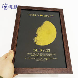 Dropshipping Shopify POD Product Globe Moon Phase Photo <b>Frame</b> Foil Stamping Personalized <b>Frame</b> Valentines Day Anniversary Gift - Product Image 1