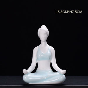 السيراميك امرأة اليوغا نموذج مجردة فتاة اليوغا التماثيل خمر ديكور المنزل الإبداعية هدية ديكور المنزل الحديث - Product Image 3