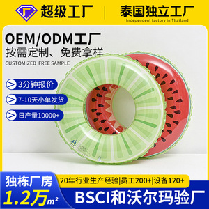 Watermelon Swimming <b>Ring</b> For Children Thickened PVC Round Inflatable Float Pool Toy Red Pattern Unisex Outdoor Use - Product Image 5