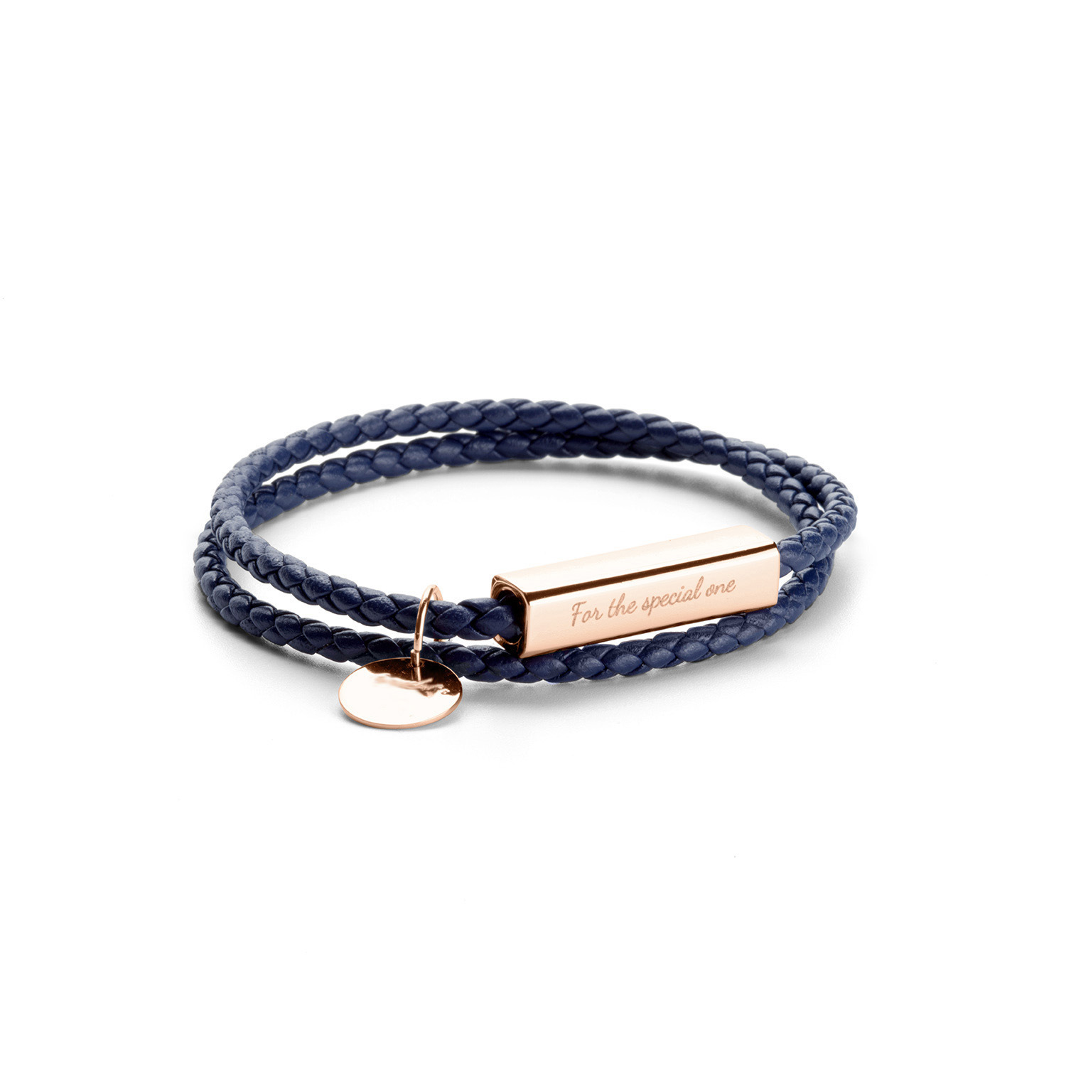 Dark blue + rose gold buckle