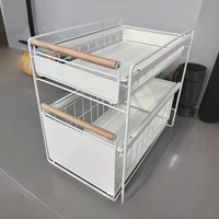 Offre Spéciale multi-usages cuisine salle de bain tiroir coulissant armoire panier de rangement étagère à épices en métal tirer sous évier support de rangement