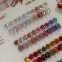 Nouvelle Collection Automne/Hiver 2026 Shuse Brown Panda-Eye Waterproof Cat-Eye Cubic Zirconia Morandi Macaron Nail Gel