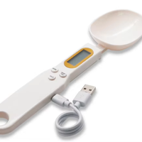 Q & H Balance à cuillère à mesurer Rechargeable 500g/0.1g Balance à cuillère intelligente Portable électronique Balance avec USB