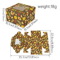 Boîtes en papier de bonbons de boulangerie de Thanksgiving avec fenêtre Boîtes à cupcakes pour cadeau 4 styles Boîte en papier cadeau pour pâtisserie en carton