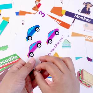 แฟลชการ์ดตัวเลขสำหรับเด็กวัยหัดเดิน100ชิ้นคำตัวอักษรรูปสัตว์รูปผลไม้ - Product Image 3