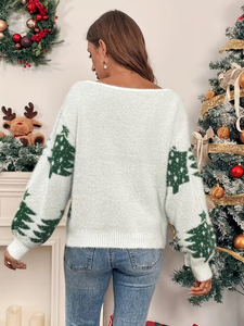 <span class=keywords><strong>Pull</strong></span> en tricot <span class=keywords><strong>de</strong></span> <span class=keywords><strong>Noël</strong></span> pour <span class=keywords><strong>femme</strong></span>, modèle hiver 2026, asymétrique à une épaule, manches longues, en maille bouclée, avec motif arbre <span class=keywords><strong>de</strong></span> <span class=keywords><strong>Noël</strong></span> à sequins - Product Image 3