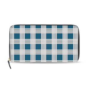Blue Palaka Coin Purse Hawaiian Plaid Leather <b>Wallet</b> Hawaiian Card Holder Coin Purse Zipped <b>Wallet</b> with Credit Card Slots - Product Image 1