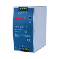 Alimentation électrique sur rail DIN MWISH série NDR 75W 120W 240W 480W 12V 24V 48V à large plage d'entrée pour armoire de commande PLC