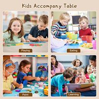 Table d'étude pour enfants et ensemble de 6 chaises, bureau en plastique réglable en hauteur pour les tout-petits, écologique, pour l'école et la maison, 47,2 x 23,6 pouces