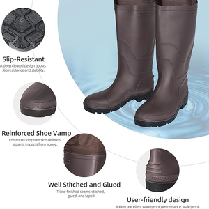 Người Đàn Ông Của Và Phụ Nữ Của 5ply 4-Lớp PVC Câu Cá <span class=keywords><strong>Waders</strong></span> Zip Trang Bị Không Thấm Nước Quần Áo Câu Cá - Product Image 2