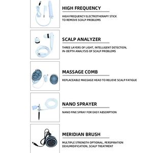 Analyseur de cuir chevelu portable 5-en-1 haute fréquence, détecteur HD, thérapie à l'ozone, peigne de massage vibrant en métal pour la croissance des cheveux, usage professionnel et domestique - Product Image 5