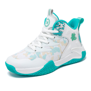 Chaussures de basketball montantes pour enfants, à lacets, pour garçons et filles, en cuir PU et maille, pour l'extérieur, mode sport, résistantes, printemps - Product Image 4