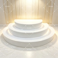 Plateforme de scène de mariage ronde à 3 niveaux MUWEI, support de présentation circulaire blanc pour événements, cérémonies et décorations de fête en métal