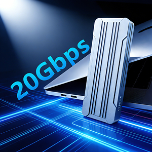 ITGZ Aluminium 1,8 Zoll SSD-Gehäuse M.2 NVME M&B Key USB 3.2 Typ C 20Gbps Adapter Externes Gehäuse ITH87-U143 für bis zu 4TB Speicher - Product Image 1