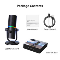 Micrófono USB para Juegos Yarmee, Nuevo Diseño, Plug and Play, Micrófono de Condensador Cardioide RGB para Computadora/PC