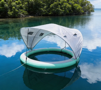Plateforme flottante gonflable portable avec auvent pare-soleil, île flottante en PVC durable, marque EJIA, capacité maximale pour lac, océan, eau