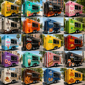 Food Truck With Full Kitchen Mobile Food Trailer Coffee Truck <b>Ice</b> Cream Cart Hot Dog Cart Concession Food Trailer - Product Image 6