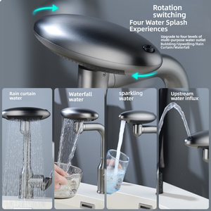 Robinet <span class=keywords><strong>de</strong></span> lavabo <span class=keywords><strong>de</strong></span> salle <span class=keywords><strong>de</strong></span> bain en cascade Wayon, nickel brossé moderne, avec jet large - Product Image 5