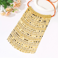Kalung Dubai Gaya Etnik Terbaru dengan Rumbai Tali Merah, Cocok untuk Pertunjukan, Festival, atau Aksesori Pernikahan.