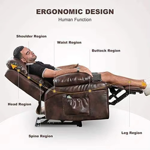 मेमोरी फोम चमड़े के सैलून फर्नीचर के साथ रॉकिंग ग्लाइडर सोफा रेक्लिनर सोफा - Product Image 5