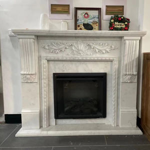 Modern klasik beyaz mermer şömine rafı ve ocak - Product Image 2