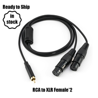 Câble de raccordement audio Yinyu AC066M double micro XLR femelle vers RCA pour table de mixage, carte son, enceinte active