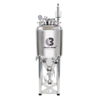 Fermenteur Conique Entièrement Isolé Crazy Brew 75L en Acier Inoxydable 304, Cuve de Fermentation Alcoolique pour Brassage Domestique avec Manomètre