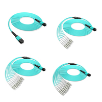MPO/kabel bagasi MTP 24 Core/48 Core/12 Core OM3 kabel serat optik wanita digunakan untuk 8LC 12LC 16LC