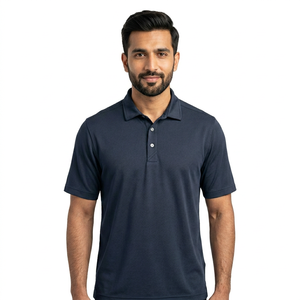 Polo de golf divertido de secado rápido para hombre, tejido de punto de manga corta estampado a la moda con patrón bordado - Product Image 1