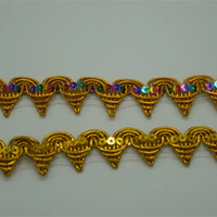 Garniture en dentelle à bordure en or et argent Offre Spéciale Garniture à franges en dentelle dorée