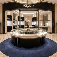 Vitrine de présentation de bijoux de luxe personnalisée avec éclairage LED, construction durable et nettoyage facile pour les magasins de détail