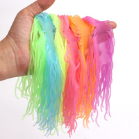 12 Farben Luminous Fishing Soft Worms lockt Köder Ultra Stretchy Forellen fliegen Squirmy Wormy Fly Binden Materialien