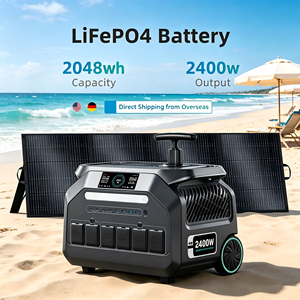 Estaciones de energía portátiles recargables German Spot de 2048 Wh y 2400 W para viajes y campamentos con panel solar de 100/200/400/500 W - Product Image 1