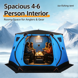 Meilleures ventes : Tente de pêche sur glace hexagonale isolée, à armature droite, pour 4-6 personnes, portable et adaptée à la randonnée - Product Image 3